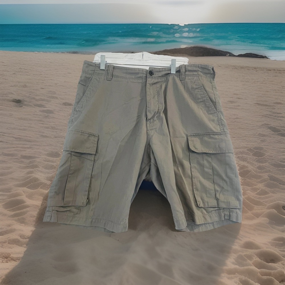Billabong Shorts Mens 36‎ Gray Cargo Flat Front Canvas Pockets Casual Beach Wear